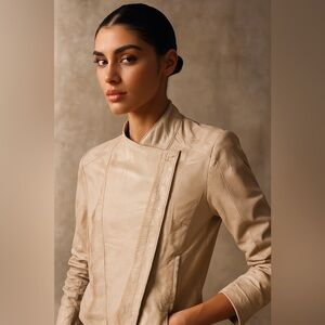 Elie Tahari Lambskin Leather Jacket